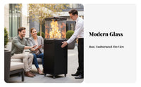 Outdoor Gas Patio Heater, Liquefied Gas Real Flame Fireplace, Villa Hotel Courtyard Warmer