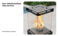 Outdoor Gas Patio Heater, Liquefied Gas Real Flame Fireplace, Villa Hotel Courtyard Warmer