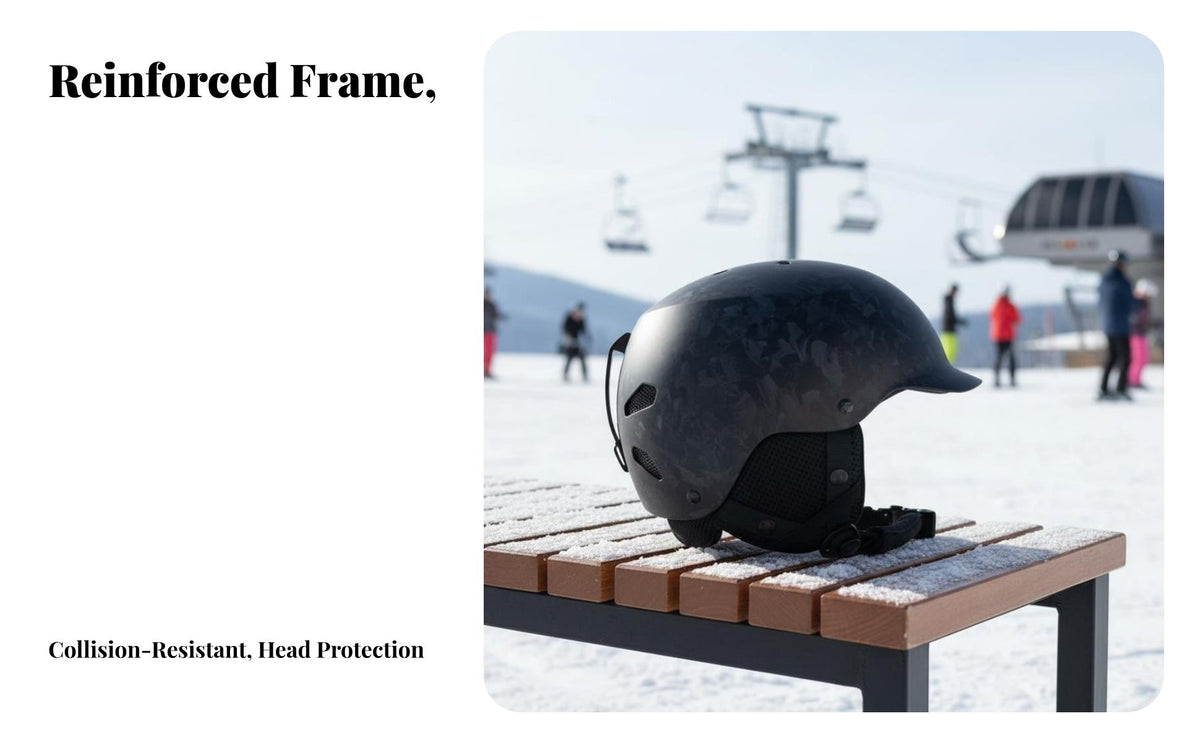Carbon Fiber Ski Helmet, featherlightweight, Adult Unisex, winterboard & Ski, collision Resistant, Warm Liner