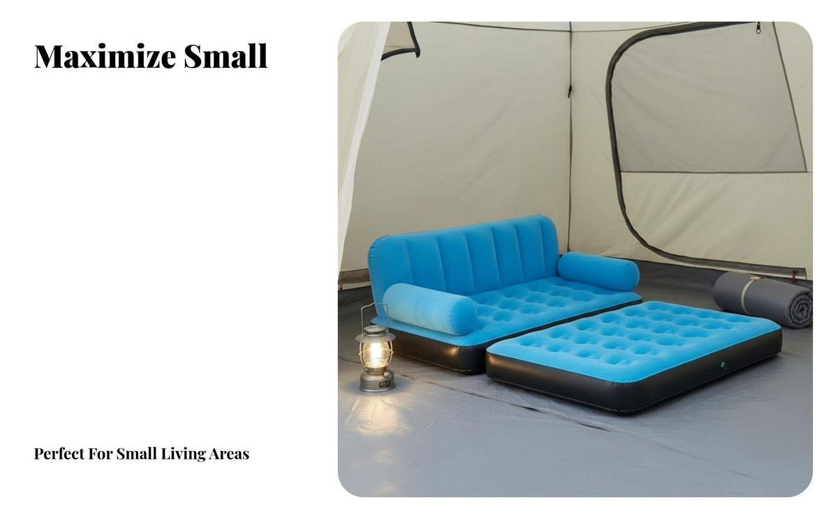 Inflatable Sofa Bed, Outdoor Folding inflatable pad Bed, Portable PVC Lounge for Camping, outdoor gathering
