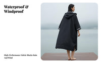 Waterproof Windproof Swimming Towel Poncho, Thermal Hooded Winter Outdoor Coat