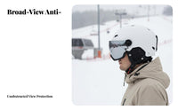 Ski Helmet with Integrated Goggles, Adult & Youth, Wide View, Anti-Fog, Adjustable Fit