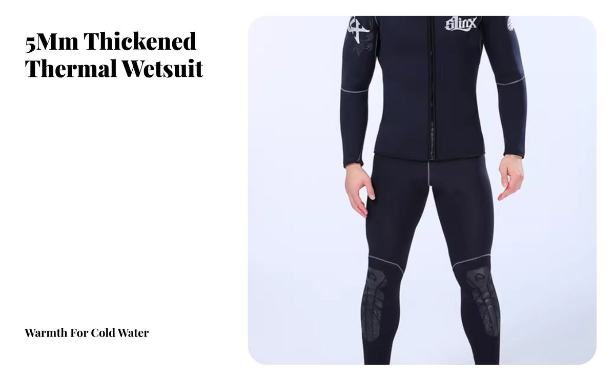 5mm Thickened Men's Wetsuit, Two-Piece Thermal Diving Suit, Surfing Jacket, Snorkeling Set