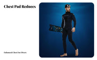 Neoprene Hooded Wetsuit, Two-Piece, Long Sleeve, Thermal, Spearfishing, Surfing, Cold Water, Men