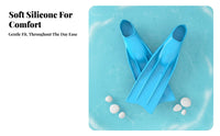 Long Silicone Swim Flippers, Multi-Color, Comfortable, for Swimming, Diving, Snorkeling