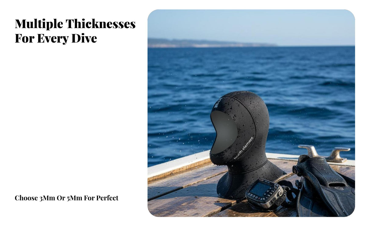 Diving Hood, Thermal Neoprene, Unisex Cap for Cold Water Protection
