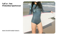 Women's One-Piece Diving Swimsuit, Sun Protection, Padded, Surfing Style