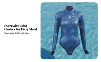 Women's Wetsuit, 2mm soft compression skin sleek Skin, Long Sleeve, Backless Bikini design, Colorful Design