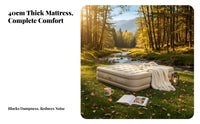 Inflatable Mattress, Automatic Air Bed, 40cm Thick Camping Sleeping Pad, Built-in Pump, Outdoor Tent Mat
