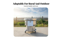 Rural Firewood Stove, Outdoor Dual-Fuel Cooking Range, Vehicle Wheel Rim Conversion, Large Pot Stand, Heavy-Duty Metal, Multiple