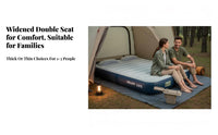 Double Inflatable Mattress, Outdoor Flocked Air Bed, Moisture-Resistant, Foldable, Thickened, Automatic Pump