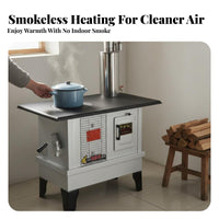 Wood Heater, Smokeless Gasification Stove, Indoor Rural Oven, Multi-Functional Heating