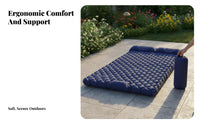 Inflatable Sleeping Pad, Thick Self-Inflating Camping Mattress, Portable Moisture-Resistant Mat for Outdoor Tent, Picnic, Nap
