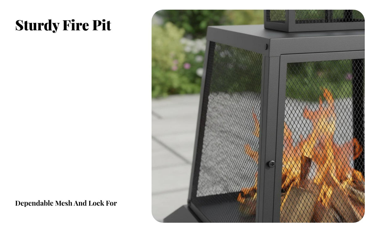 Vintage Wood Burning Fire Pit Stove, Traditional design Outdoor Patio Heater, Garden campfire Fireplace