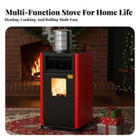 2025 Smart Biomass Heating Stove, Indoor Multifunctional Heater, Automatic Ignition Remote, Twin Engine, Rural Use