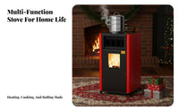 2025 Smart Biomass Heating Stove, Indoor Multifunctional Heater, Automatic Ignition Remote, Twin Engine, Rural Use