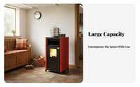2025 Smart Biomass Heating Stove, Indoor Multifunctional Heater, Automatic Ignition Remote, Twin Engine, Rural Use