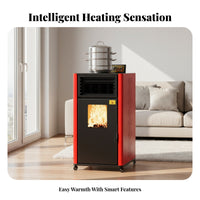 2025 Smart Biomass Heating Stove, Indoor Multifunctional Heater, Automatic Ignition Remote, Twin Engine, Rural Use