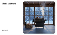Indoor Heating Stove, Cast Iron Gasification, Multi-Fuel Wood, Home Winter Fireplace