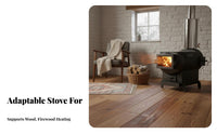 Indoor Heating Stove, Cast Iron Gasification, Multi-Fuel Wood, Home Winter Fireplace