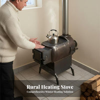Indoor Heating Stove, Cast Iron Gasification, Multi-Fuel Wood, Home Winter Fireplace