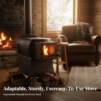 Indoor Heating Stove, Cast Iron Gasification, Multi-Fuel Wood, Home Winter Fireplace