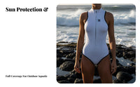 Wetsuit for Women, 2mm Sleeveless single-Piece Sun Protection Swimsuit, Freediving, Surfing, Jellyfish Protection