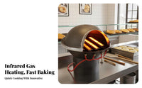 Commercial Gas Infrared Flatbread Oven, Smokeless Heating, Toasted Bun Roaster, Rotating Plate Design