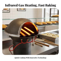 Commercial Gas Infrared Flatbread Oven, Smokeless Heating, Toasted Bun Roaster, Rotating Plate Design