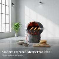 Commercial Gas Infrared Flatbread Oven, Smokeless Heating, Toasted Bun Roaster, Rotating Plate Design