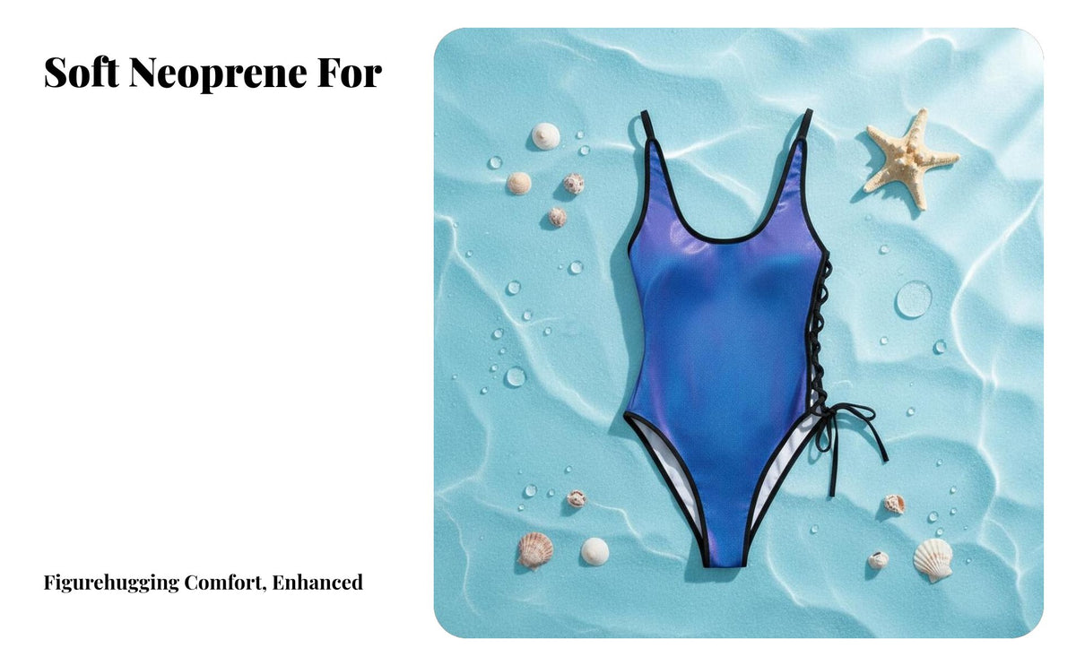Women's One-Piece Wetsuit, 2mm Neoprene, Adjustable Sides, Metallic Finish, Colorful Design