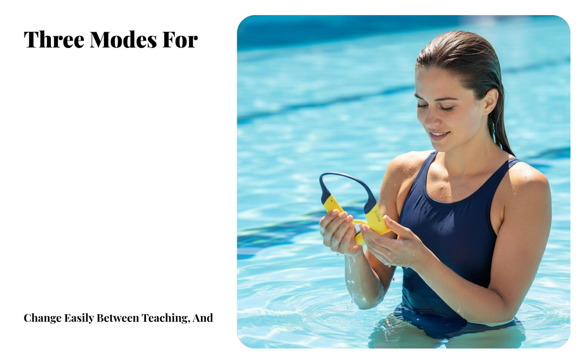 Underwater Bone Conduction Headphones, Wireless Waterproof IPX8, Teaching Intercom