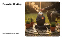 Portable Mini Cast Iron Heater, Outdoor, Camping, Office, Villa, Retro Fireplace