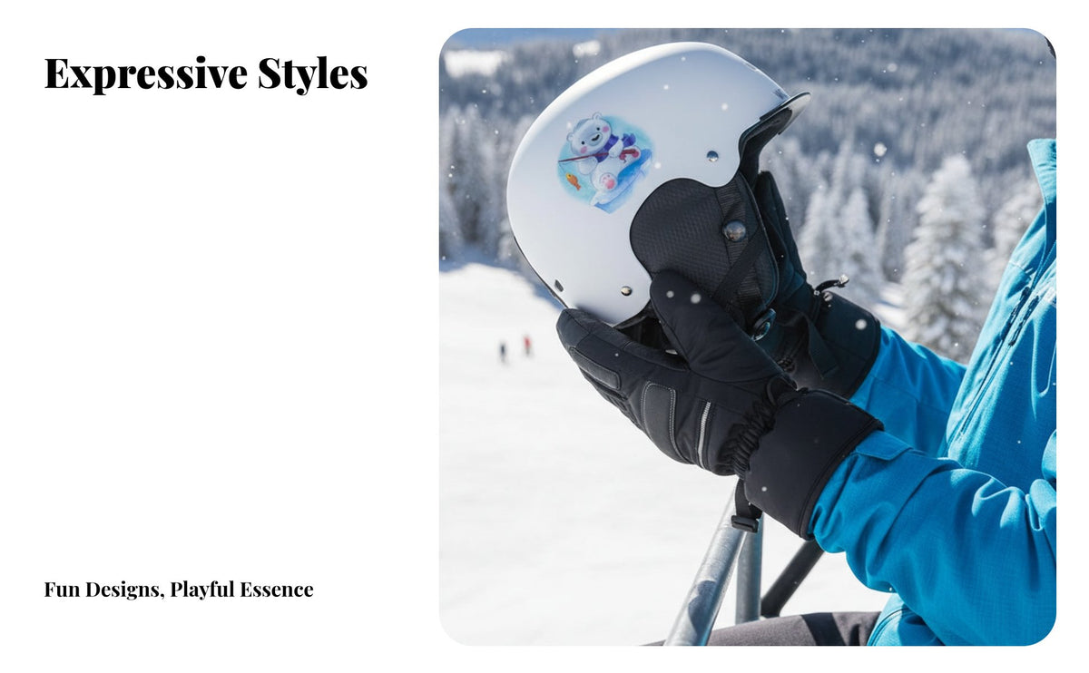 Ski Helmet MIPS, protective-Resistant winter Helmet, Breathable, Unisex, Asian Fit, Cartoon plain hues
