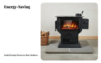 Wood Burning Fireplace, Cast Iron Heating Stove, Multifunctional Oven for Indoor, Home, Villa, Farmhouse
