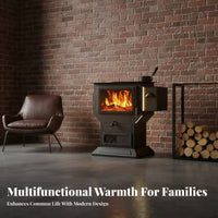 Wood Burning Fireplace, Cast Iron Heating Stove, Multifunctional Oven for Indoor, Home, Villa, Farmhouse