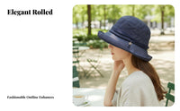 Silk Roll Brim Sun Hat, Women's Lightweight Wide-Brim Hat, Elegant Protection