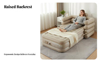 PVC Air Bed, Lazy Mattress with Raised Backrest, Flocked Comfort, Home Floor Mat, Anti Design