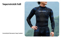 Men's Full Body Wetsuit, 3mm Neoprene, Long Sleeve, Super Stretch, Diving Suit