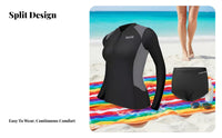 Women's Two-Piece Wetsuit, Rash Guard, UPF50+ Sun Protection, Long Sleeve, Long Pants, Comfortable, For Water Activities