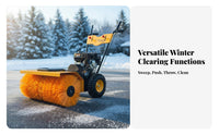 Walk-Behind Snow Blower, Multi-Function Snow Removal Machine, Powerful 6.5HP, Driveway, Property