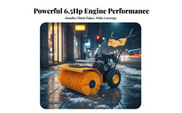 Walk-Behind Snow Blower, Multi-Function Snow Removal Machine, Powerful 6.5HP, Driveway, Property