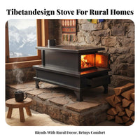 Tibetan design Wood Burning Stove, Indoor Firewood Heater, Steel Plate Home Heating for Winter Room