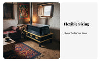 Tibetan design Wood Burning Stove, Indoor Firewood Heater, Steel Plate Home Heating for Winter Room