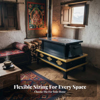 Tibetan design Wood Burning Stove, Indoor Firewood Heater, Steel Plate Home Heating for Winter Room