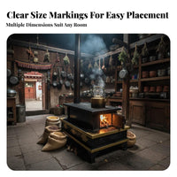 Tibetan design Wood Burning Stove, Indoor Firewood Heater, Steel Plate Home Heating for Winter Room