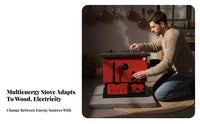 Home Heating Stove, Multifunctional Boiler Wood Electric Compatible, Floor Heating, Cooking