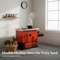 Home Heating Stove, Multifunctional Boiler Wood Electric Compatible, Floor Heating, Cooking