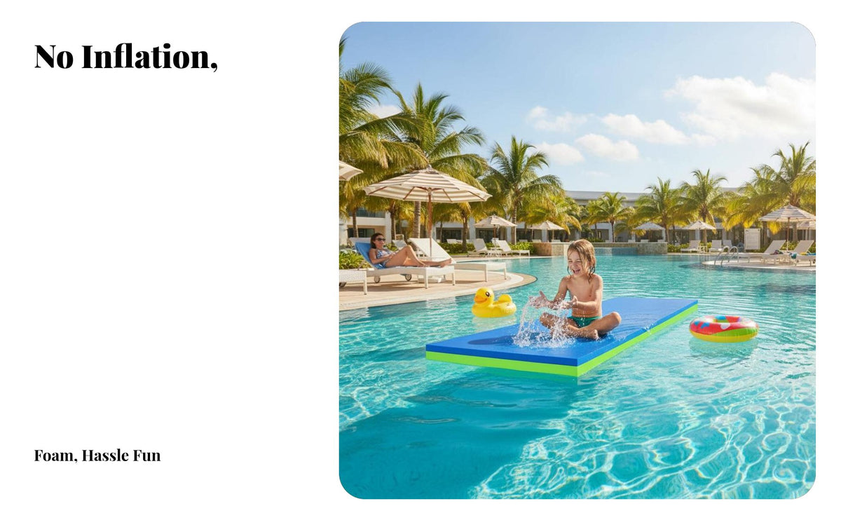 Floating Water Mat, Foam Pool Float, Large aquatic Pad for children Adults, Tear-Resistant, Multi-Color, No Inflating Needed