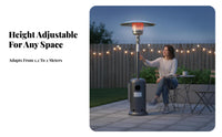 Gas Patio Heater, Umbrella Shape, Outdoor & Indoor, Adjustable Height, Stainless Steel, Energy Saving